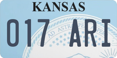 KS license plate 017ARI