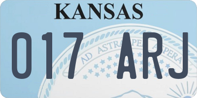 KS license plate 017ARJ