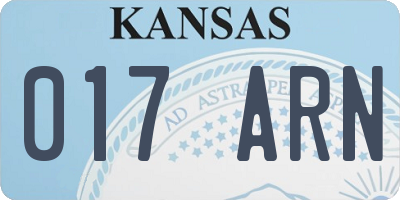 KS license plate 017ARN