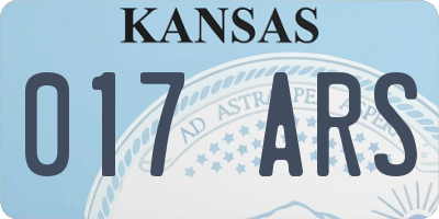 KS license plate 017ARS