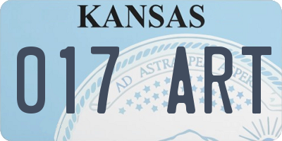 KS license plate 017ART