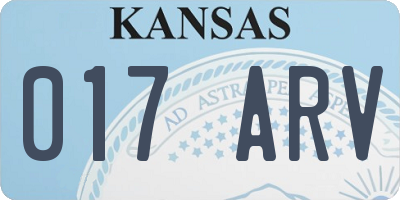 KS license plate 017ARV
