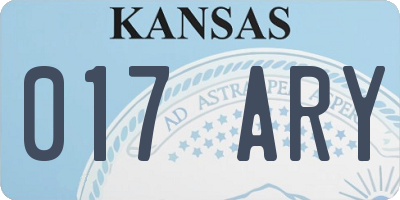 KS license plate 017ARY