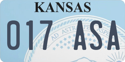 KS license plate 017ASA