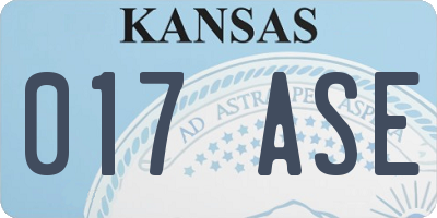 KS license plate 017ASE