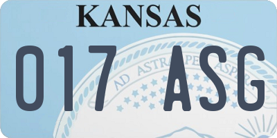 KS license plate 017ASG