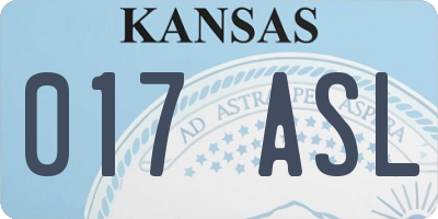 KS license plate 017ASL
