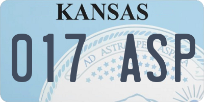 KS license plate 017ASP