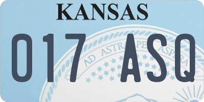 KS license plate 017ASQ