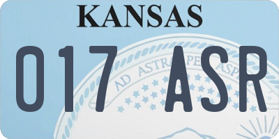 KS license plate 017ASR