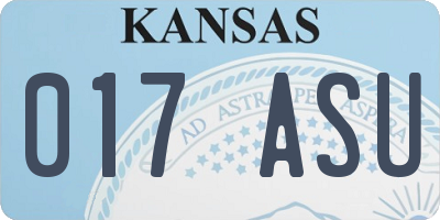 KS license plate 017ASU