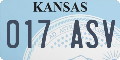 KS license plate 017ASV