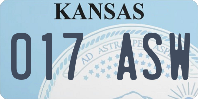 KS license plate 017ASW