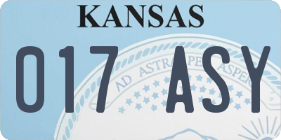 KS license plate 017ASY