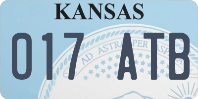 KS license plate 017ATB