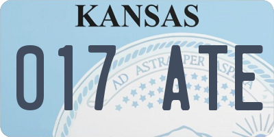 KS license plate 017ATE