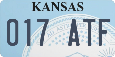 KS license plate 017ATF