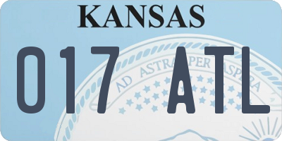 KS license plate 017ATL