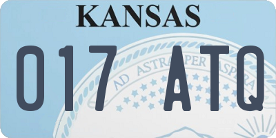 KS license plate 017ATQ
