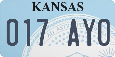 KS license plate 017AYO