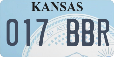 KS license plate 017BBR