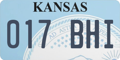 KS license plate 017BHI