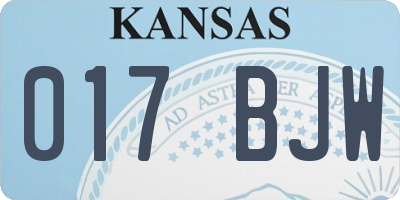 KS license plate 017BJW