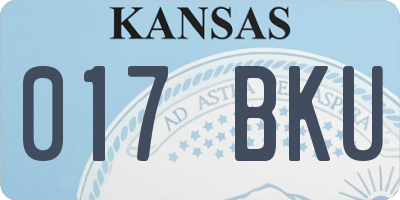 KS license plate 017BKU