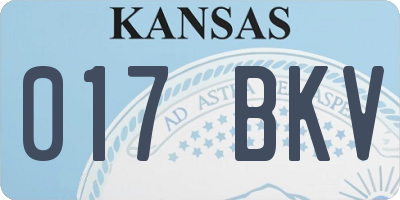 KS license plate 017BKV