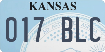 KS license plate 017BLC