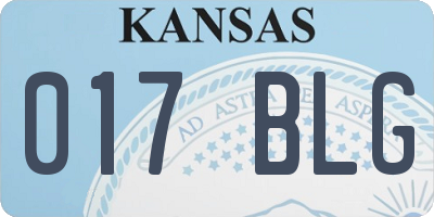 KS license plate 017BLG