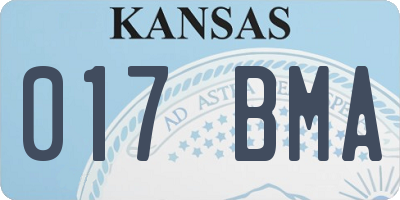 KS license plate 017BMA