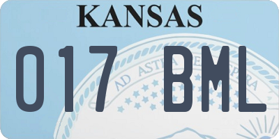 KS license plate 017BML