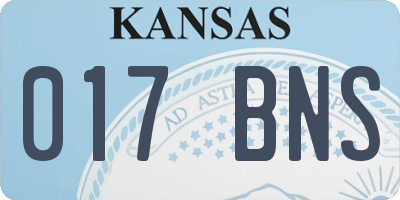 KS license plate 017BNS