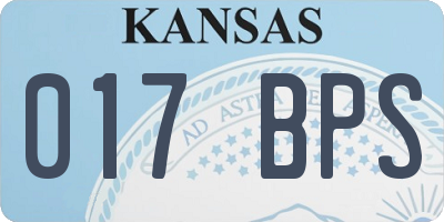 KS license plate 017BPS