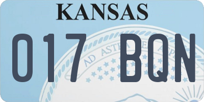 KS license plate 017BQN