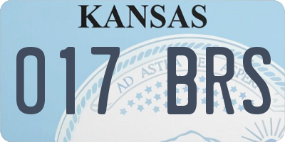KS license plate 017BRS