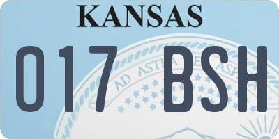 KS license plate 017BSH