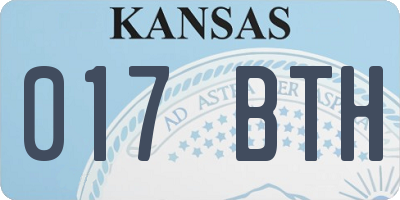 KS license plate 017BTH