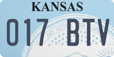 KS license plate 017BTV