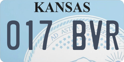 KS license plate 017BVR