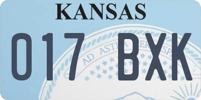 KS license plate 017BXK