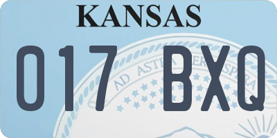 KS license plate 017BXQ