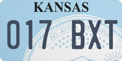 KS license plate 017BXT