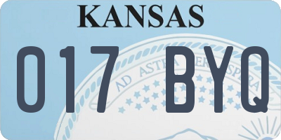 KS license plate 017BYQ