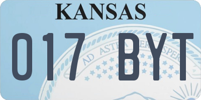 KS license plate 017BYT