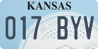 KS license plate 017BYV