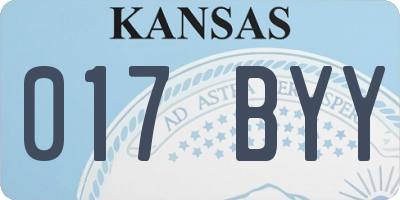 KS license plate 017BYY