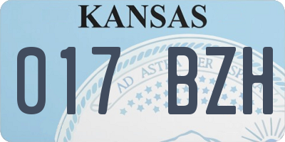 KS license plate 017BZH