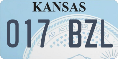 KS license plate 017BZL
